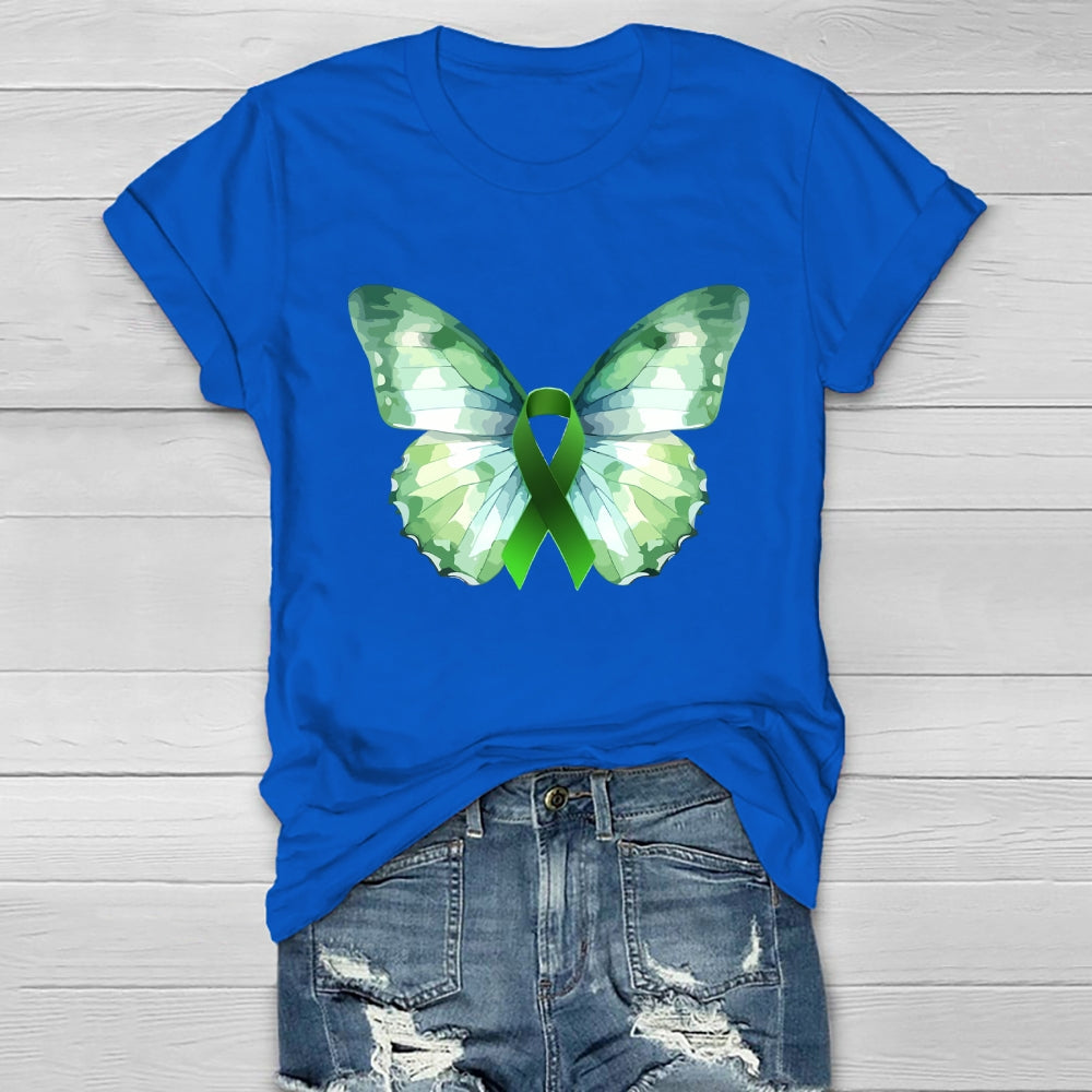 Green Butterfly Ribbon Healthwear T-shirt