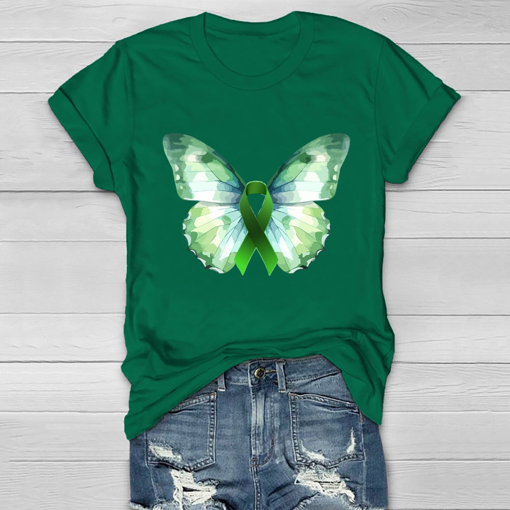 Green Butterfly Ribbon Healthwear T-shirt