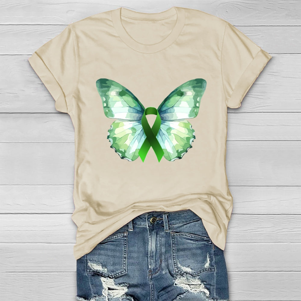 Green Butterfly Ribbon Healthwear T-shirt
