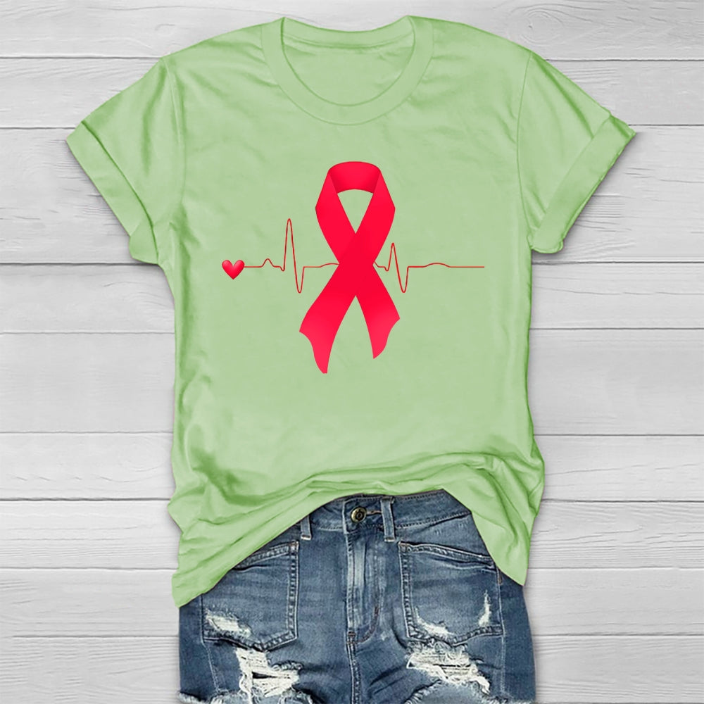 Heartbeat Red Ribbon Healthwear T-shirt