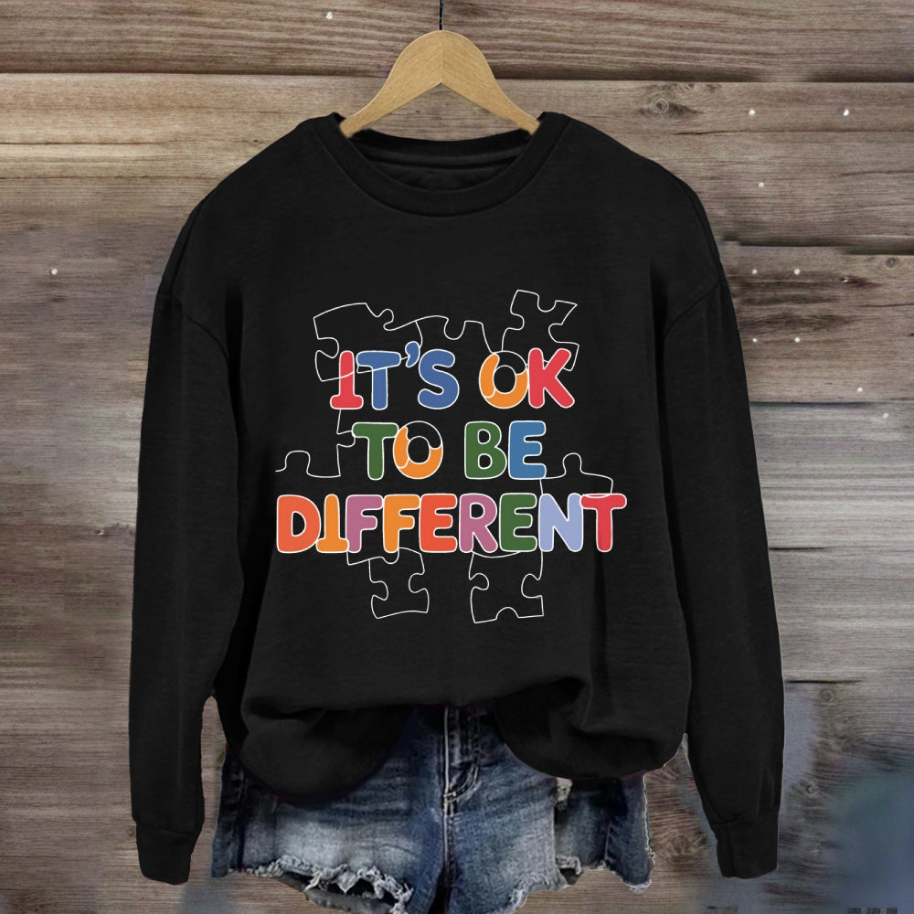 It'S Ok To Be Different Puzzle Sweatshirt