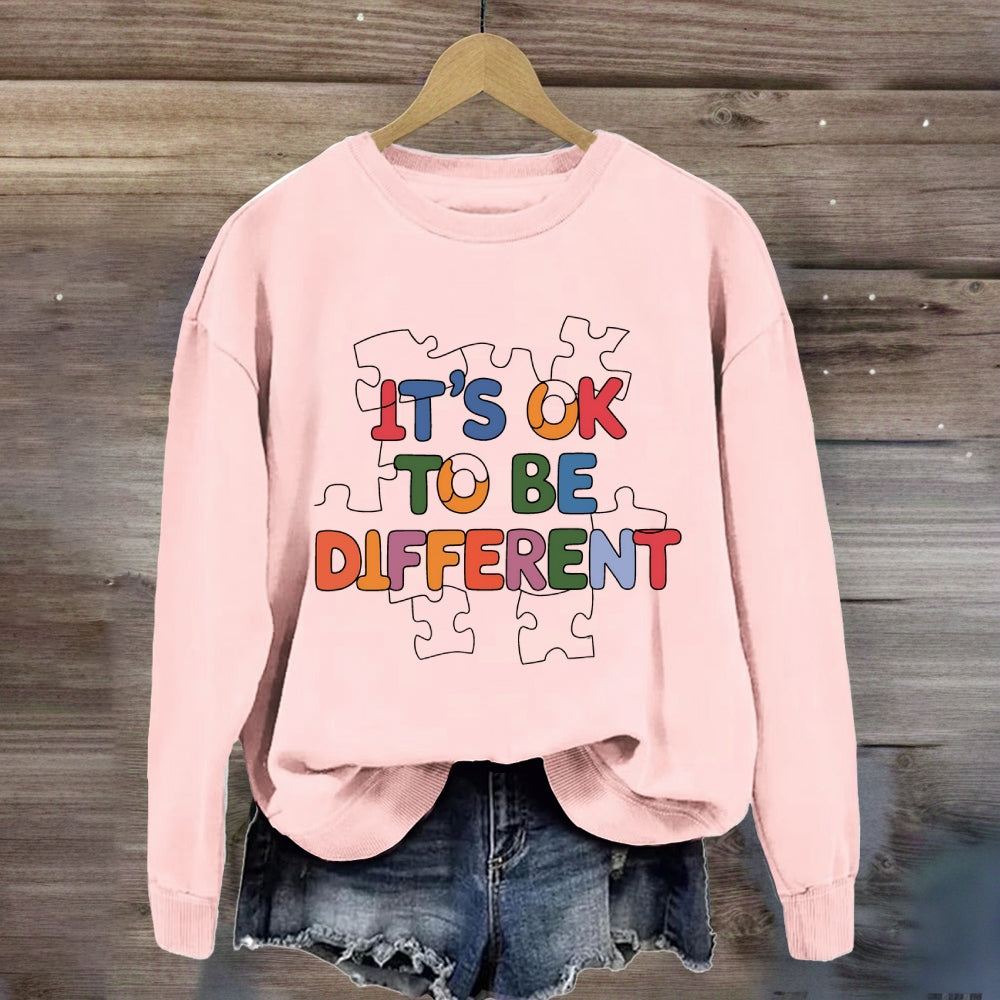 It'S Ok To Be Different Puzzle Sweatshirt