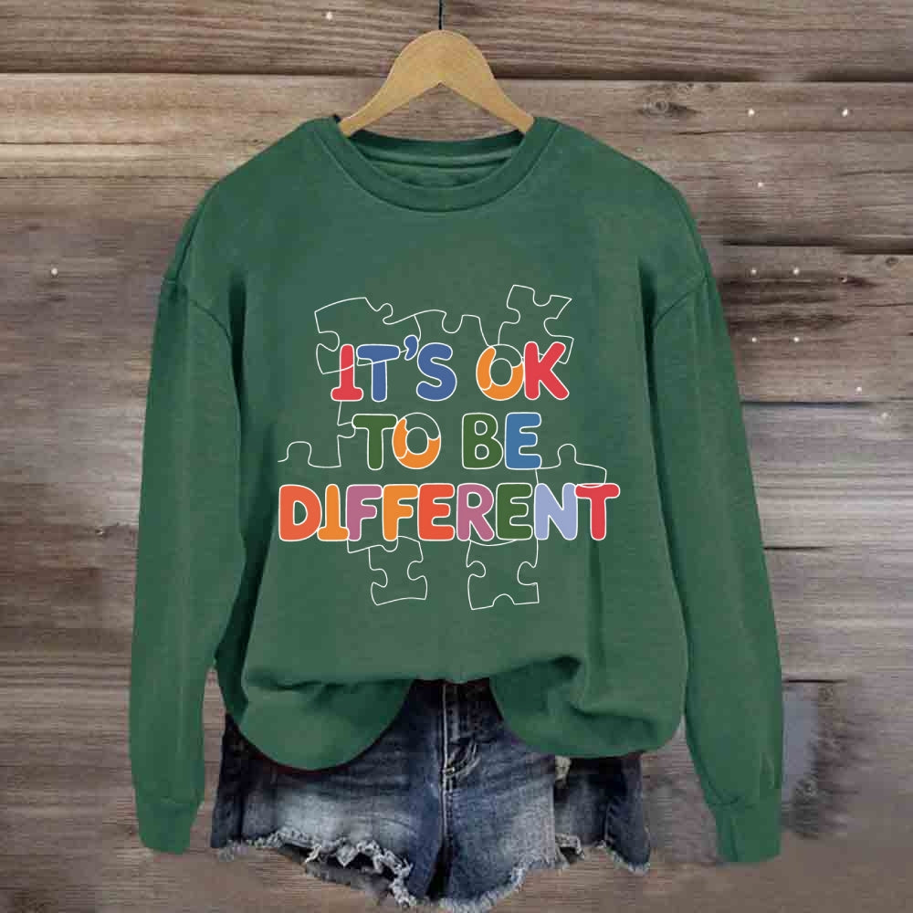It'S Ok To Be Different Puzzle Sweatshirt