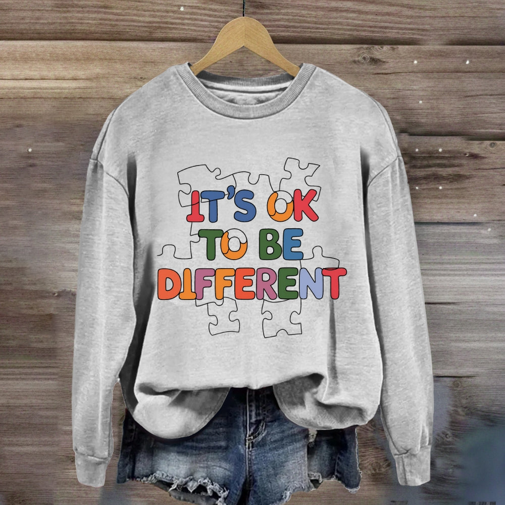 It'S Ok To Be Different Puzzle Sweatshirt