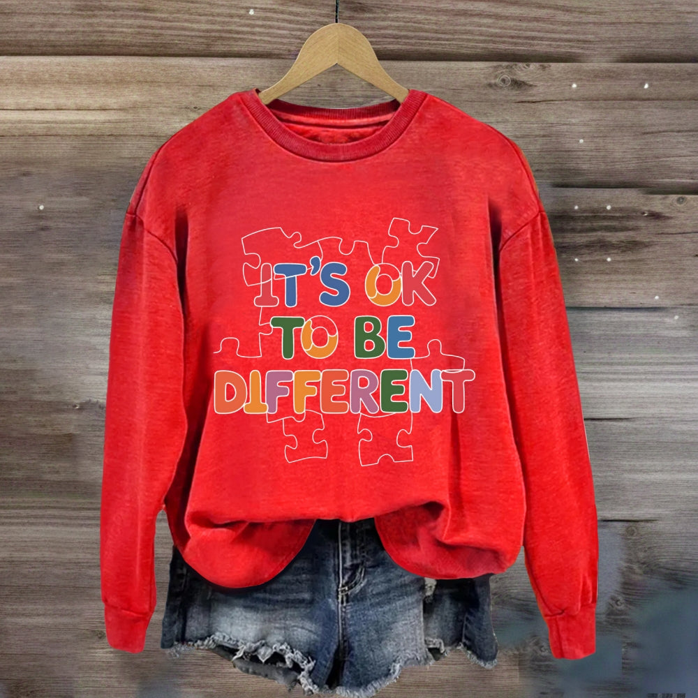 It'S Ok To Be Different Puzzle Sweatshirt