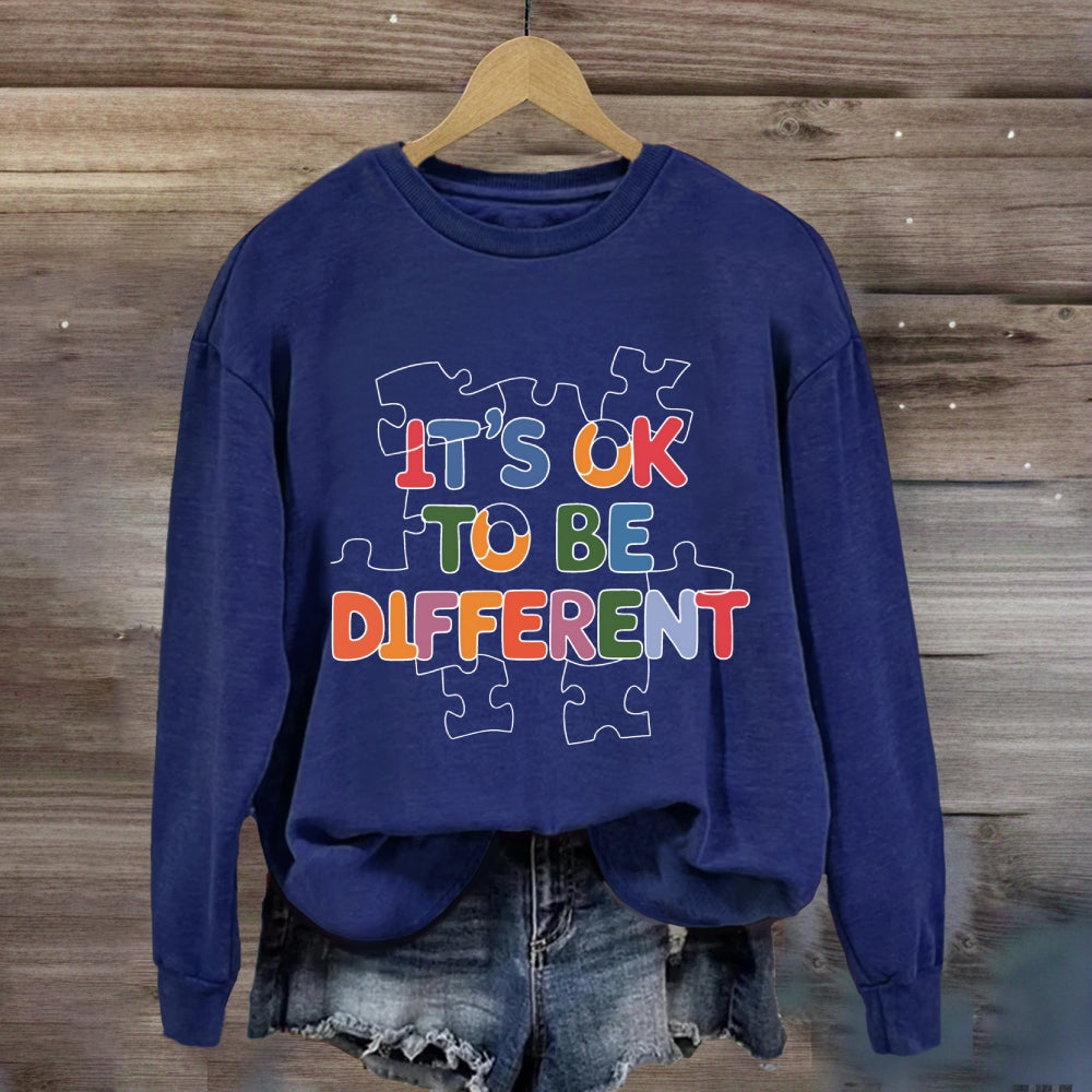 It'S Ok To Be Different Puzzle Sweatshirt