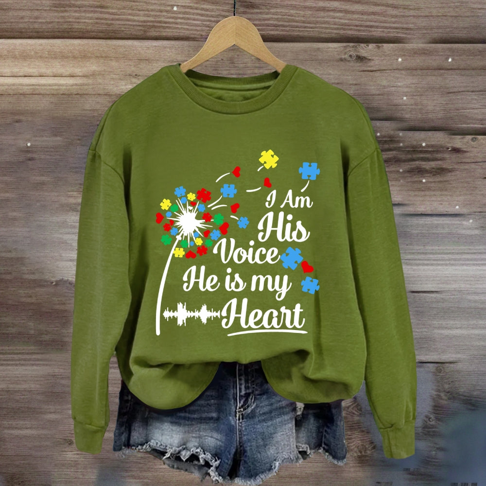 I Am His Voice He Is My Heart Sweatshirt