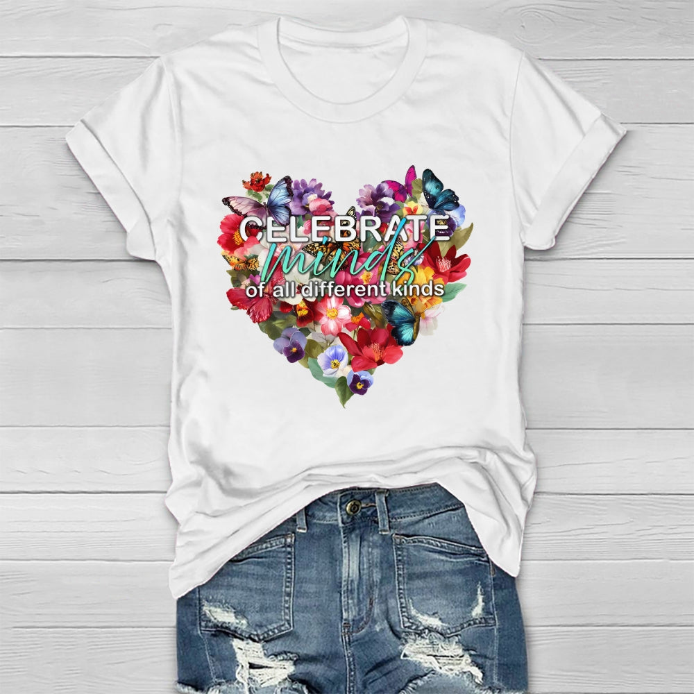 Celebrate Minds Of All Kinds Flowers Healthwear T-shirt 2511001341
