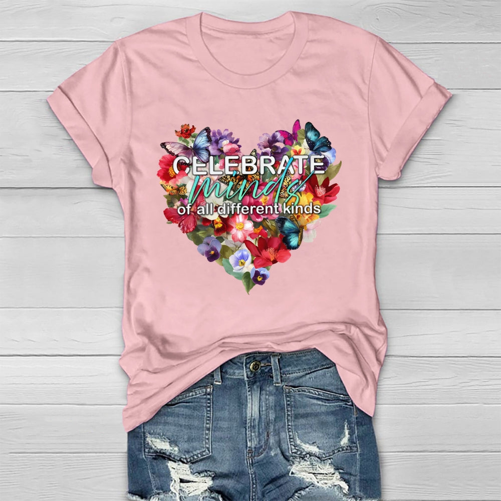 Celebrate Minds Of All Kinds Flowers Healthwear T-shirt 2511001341