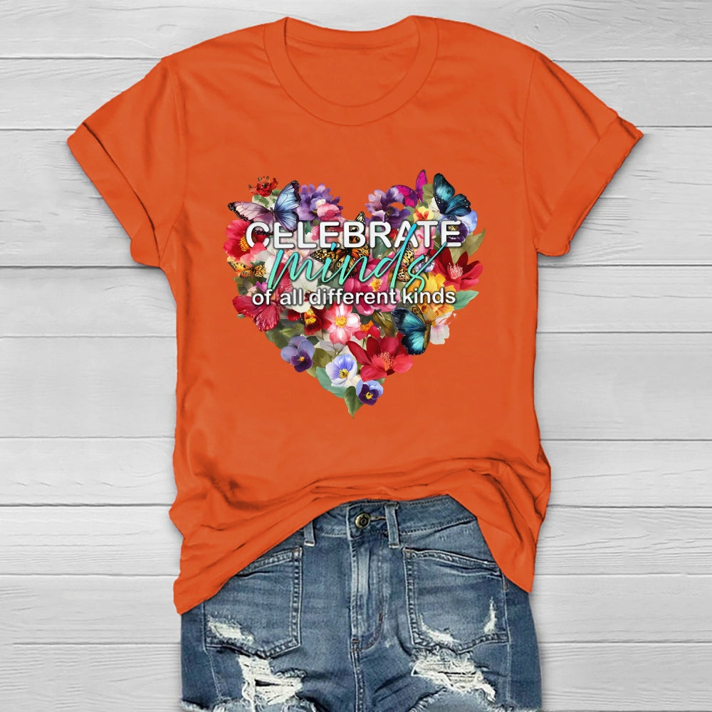 Celebrate Minds Of All Kinds Flowers Healthwear T-shirt 2511001341