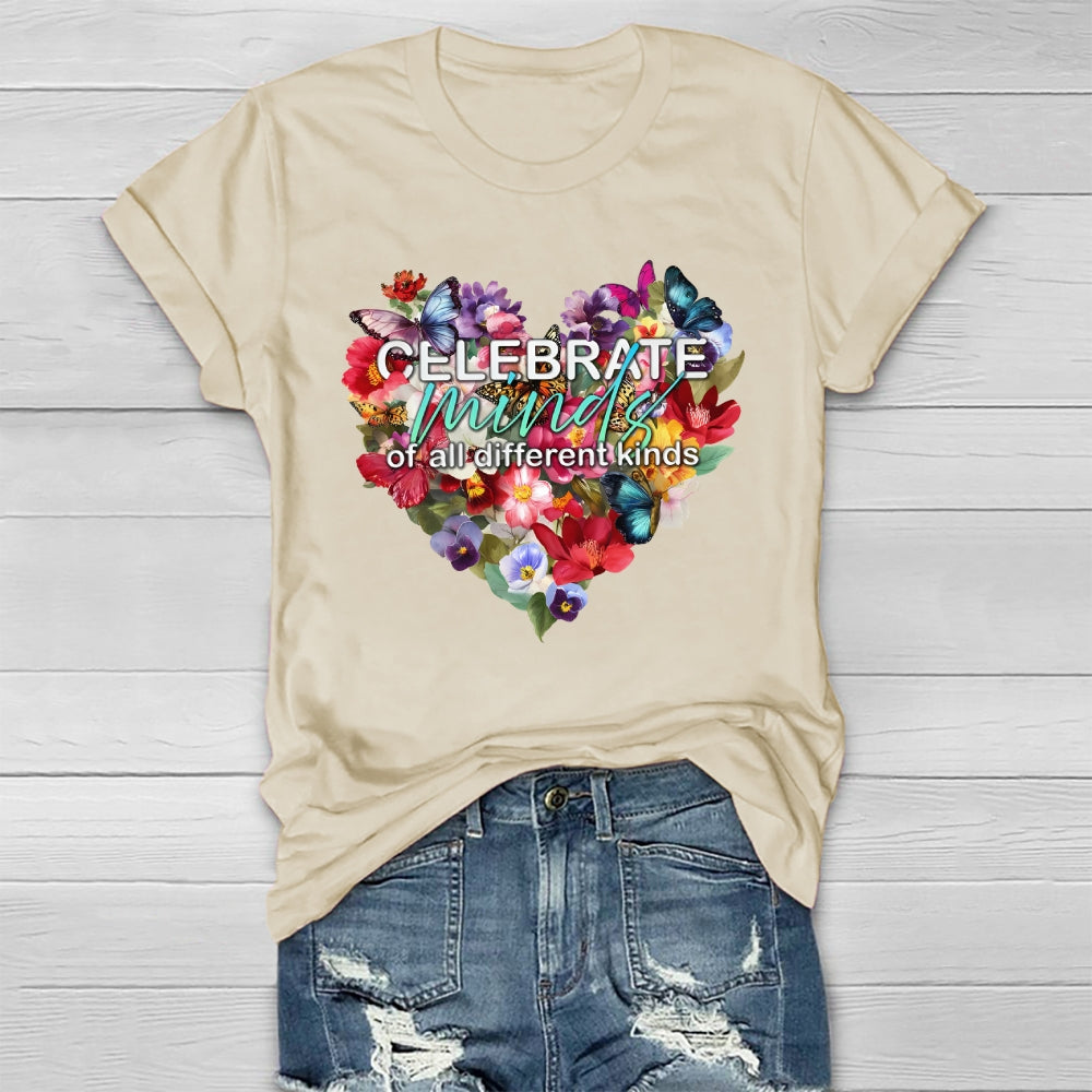 Celebrate Minds Of All Kinds Flowers Healthwear T-shirt 2511001341