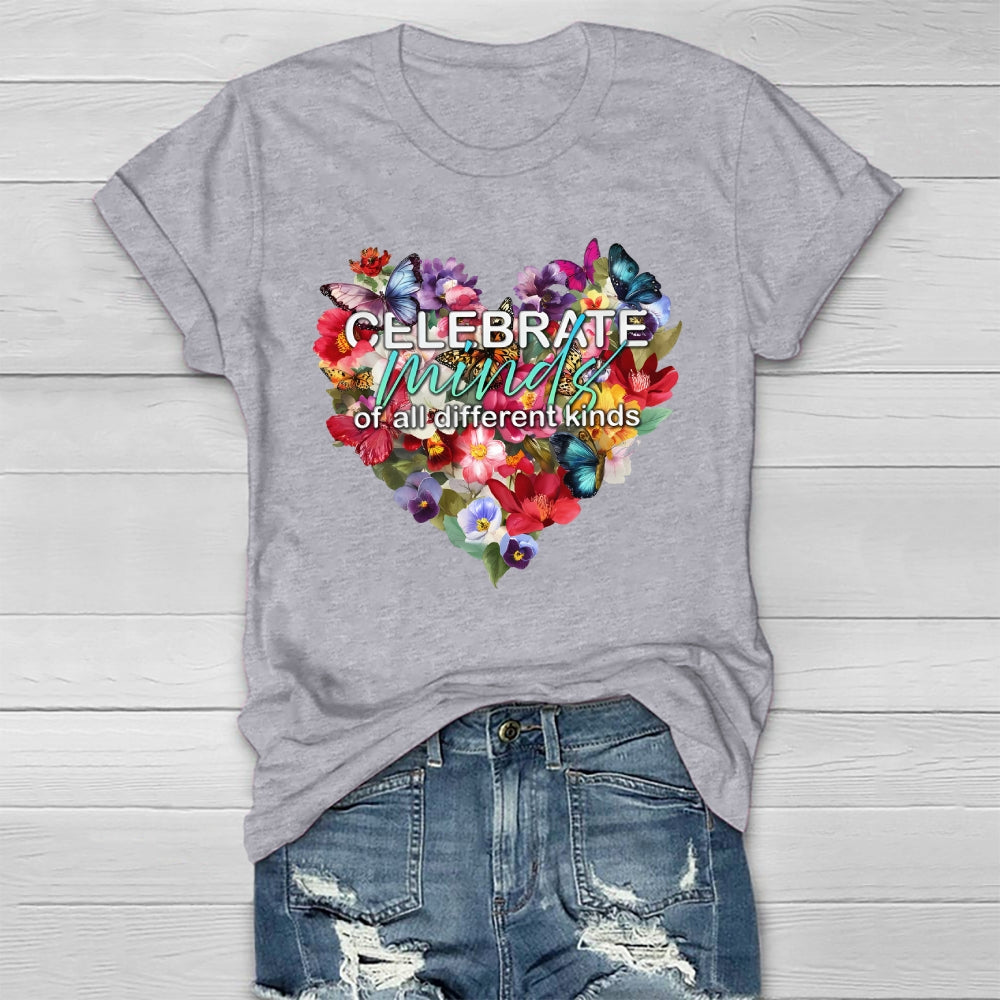 Celebrate Minds Of All Kinds Flowers Healthwear T-shirt 2511001341