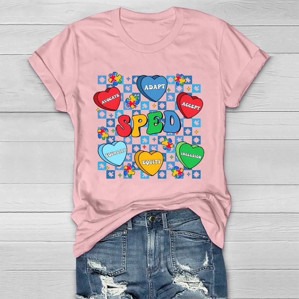 SPED Teacher Accept Adapt Healthwear T-shirt