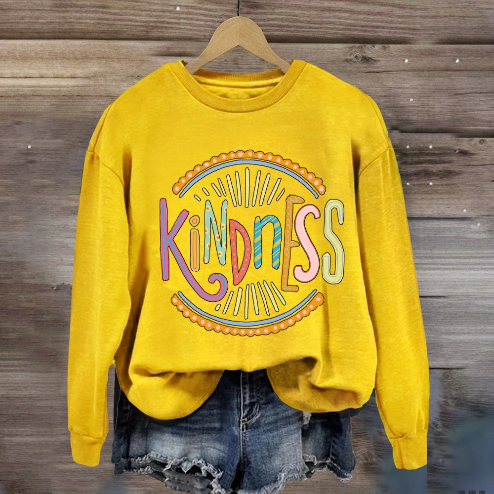 Kindness Colorful Letter Printing Sweatshirt
