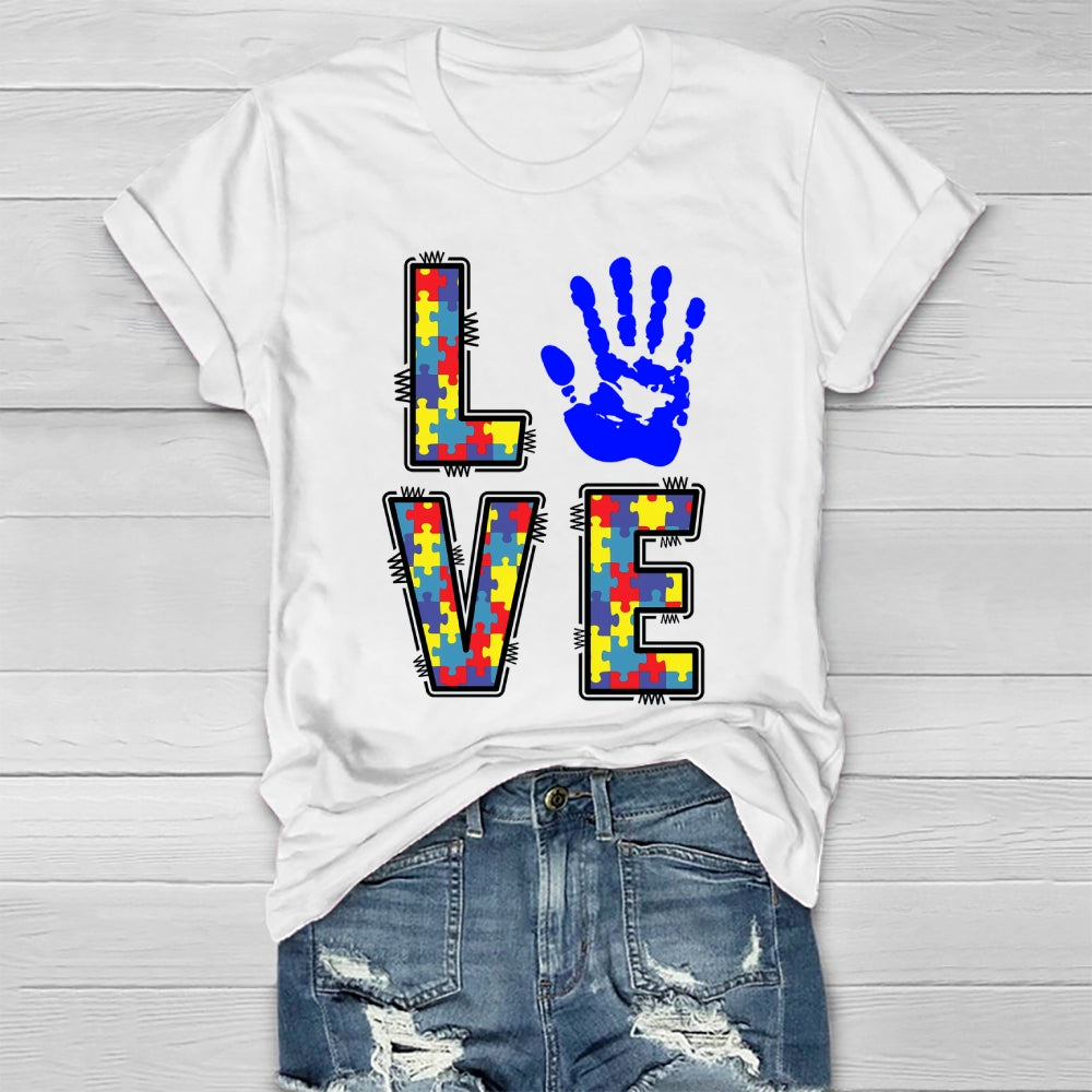 Love Handprints Autism Healthwear T-shirt