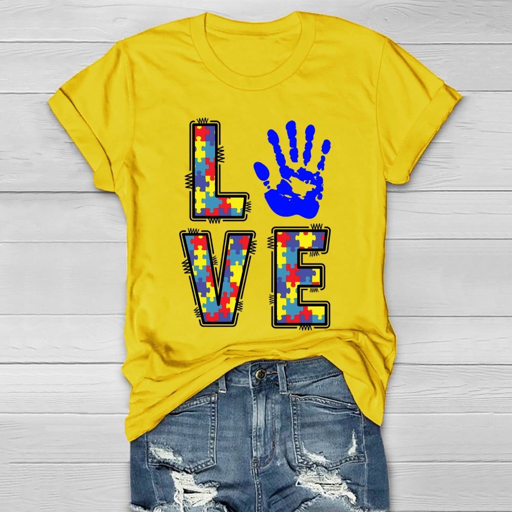 Love Handprints Autism Healthwear T-shirt