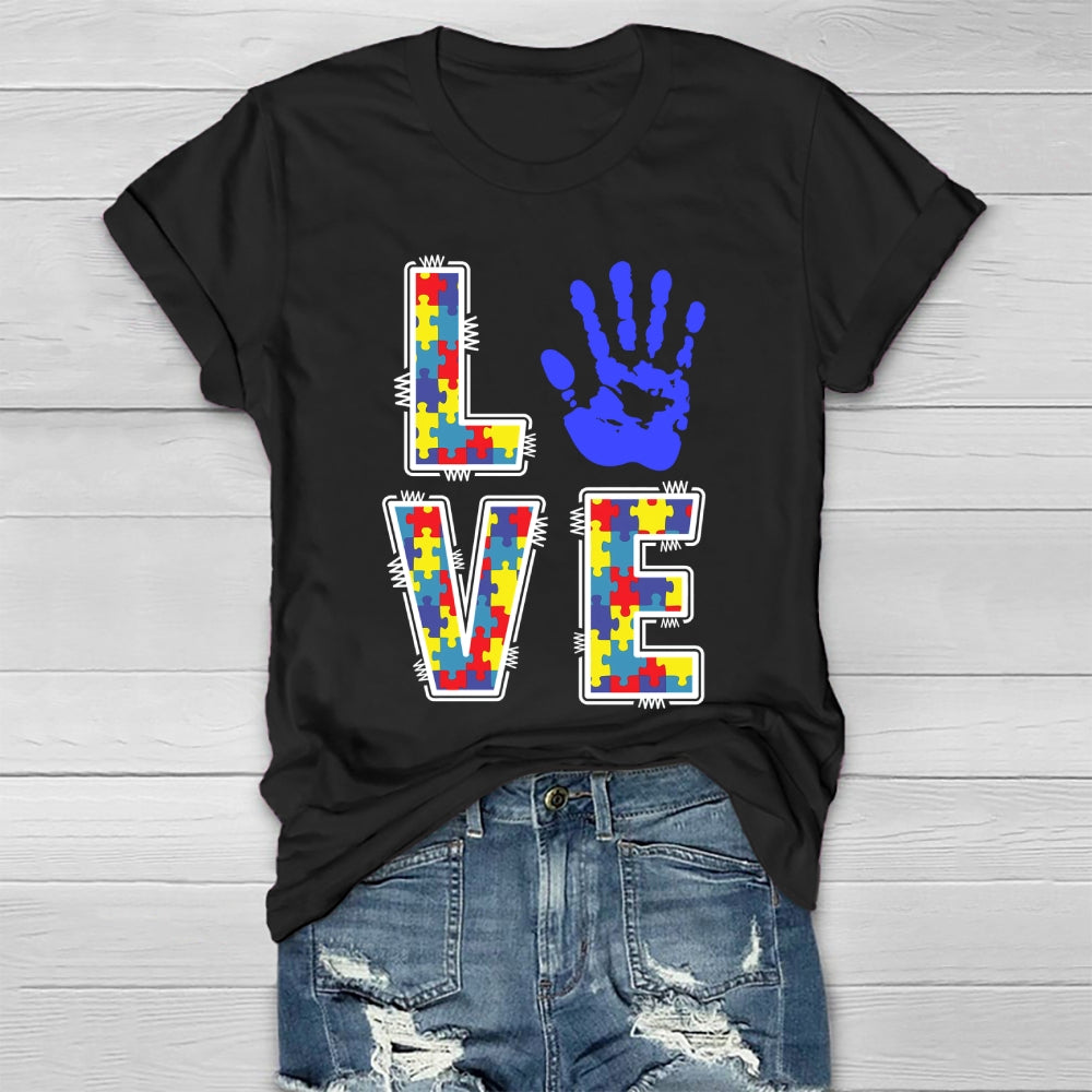 Love Handprints Autism Healthwear T-shirt