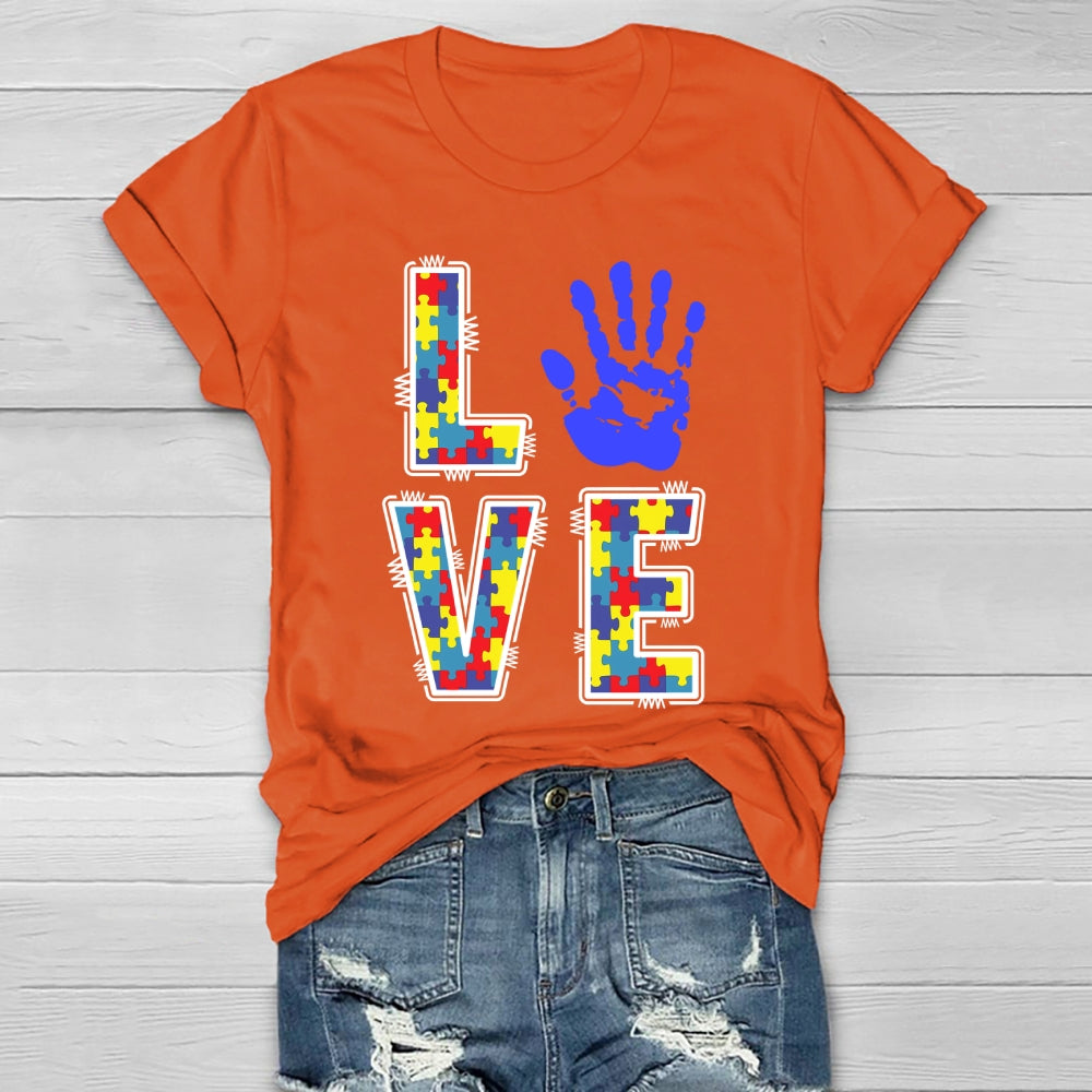 Love Handprints Autism Healthwear T-shirt