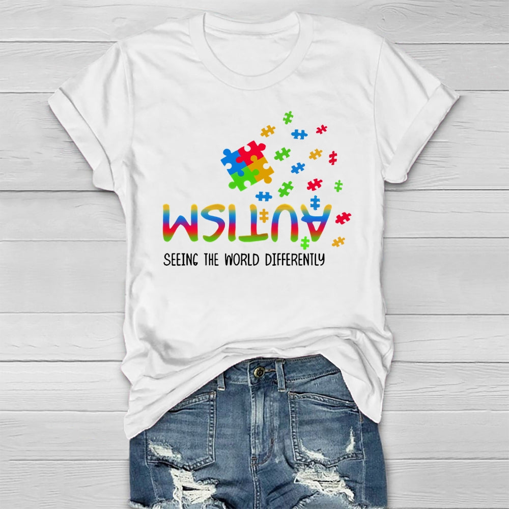 Autism Seeing The World Differently Puzzle Healthwear T-shirt