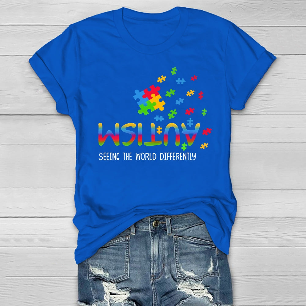 Autism Seeing The World Differently Puzzle Healthwear T-shirt