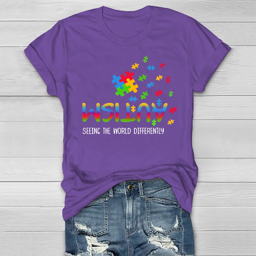 Autism Seeing The World Differently Puzzle Healthwear T-shirt