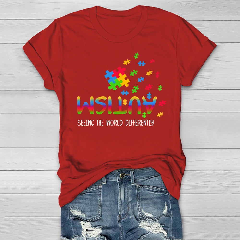 Autism Seeing The World Differently Puzzle Healthwear T-shirt