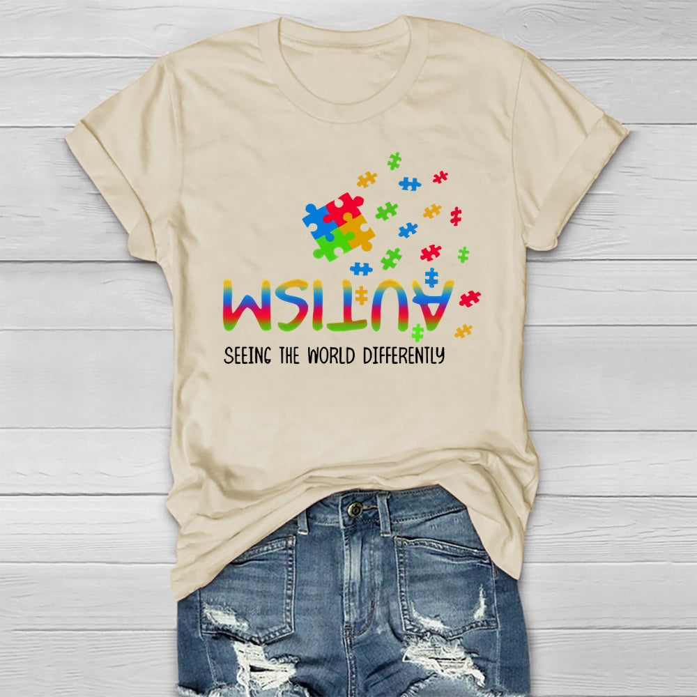 Autism Seeing The World Differently Puzzle Healthwear T-shirt