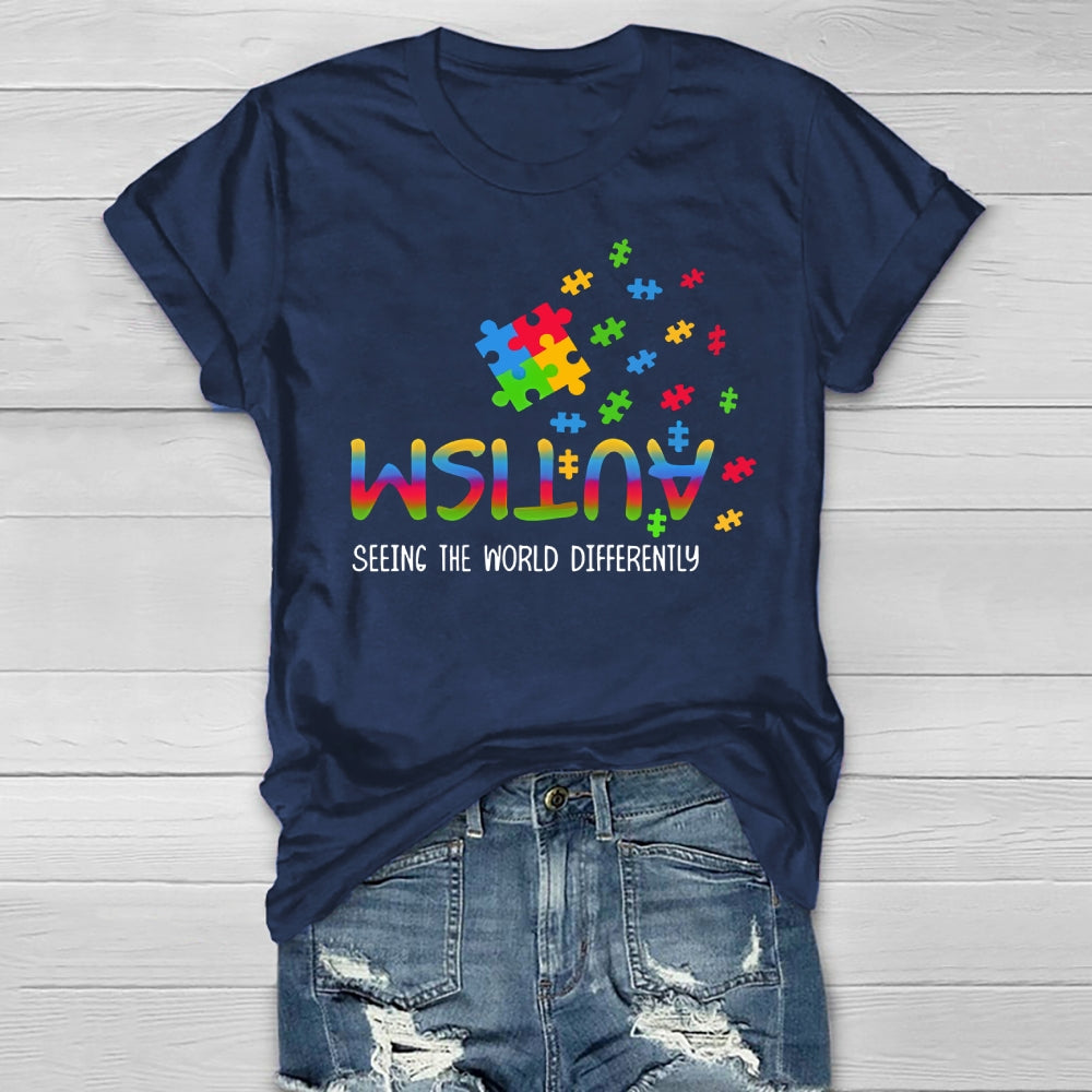 Autism Seeing The World Differently Puzzle Healthwear T-shirt