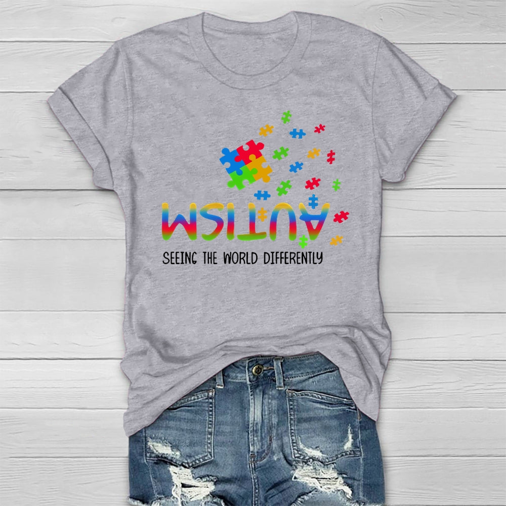 Autism Seeing The World Differently Puzzle Healthwear T-shirt