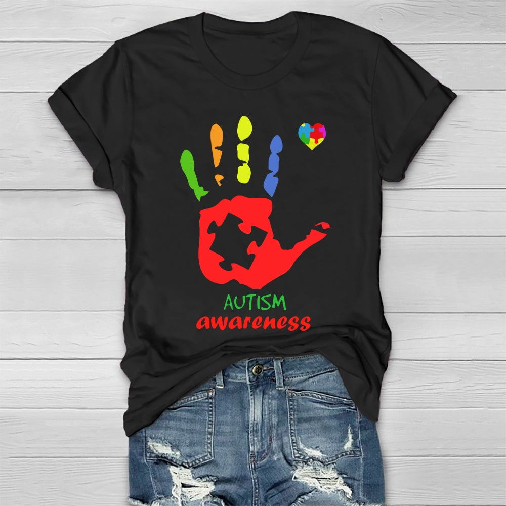 Autism Awareness Colorful Handprints Healthwear T-shirt
