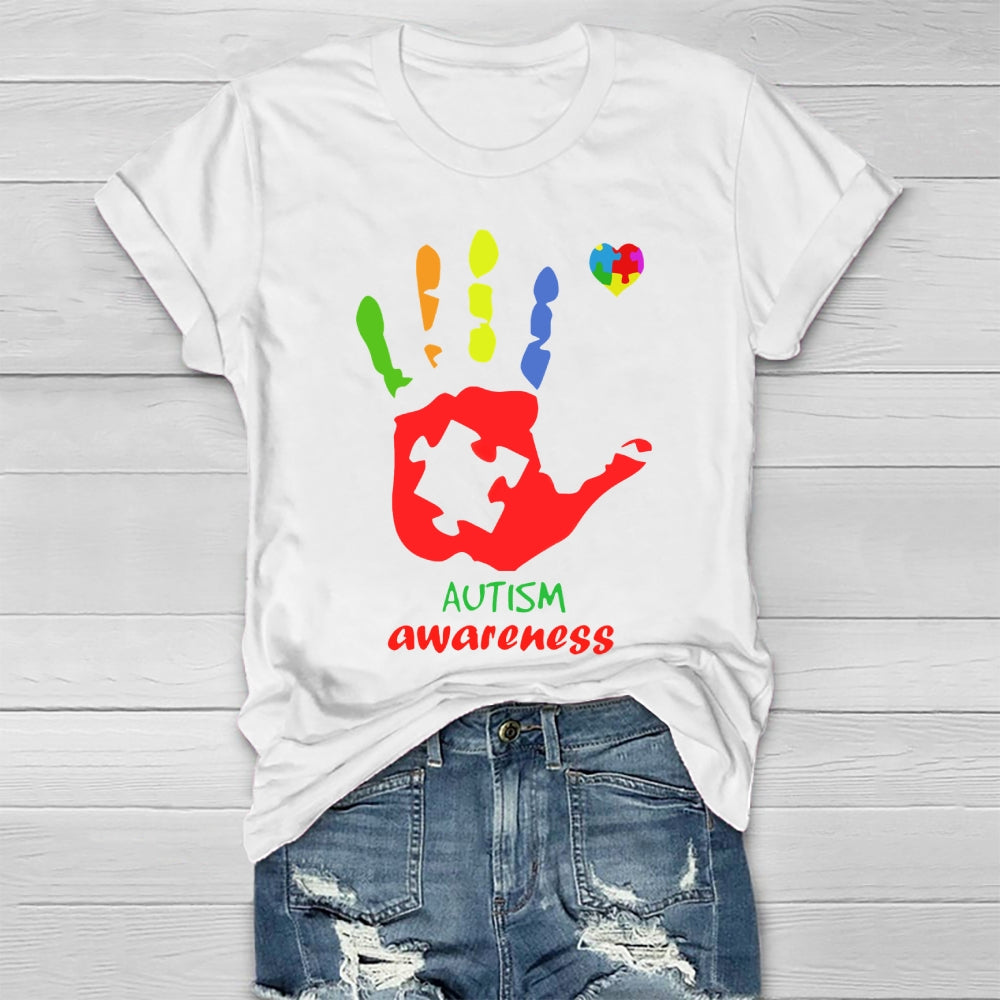 Autism Awareness Colorful Handprints Healthwear T-shirt