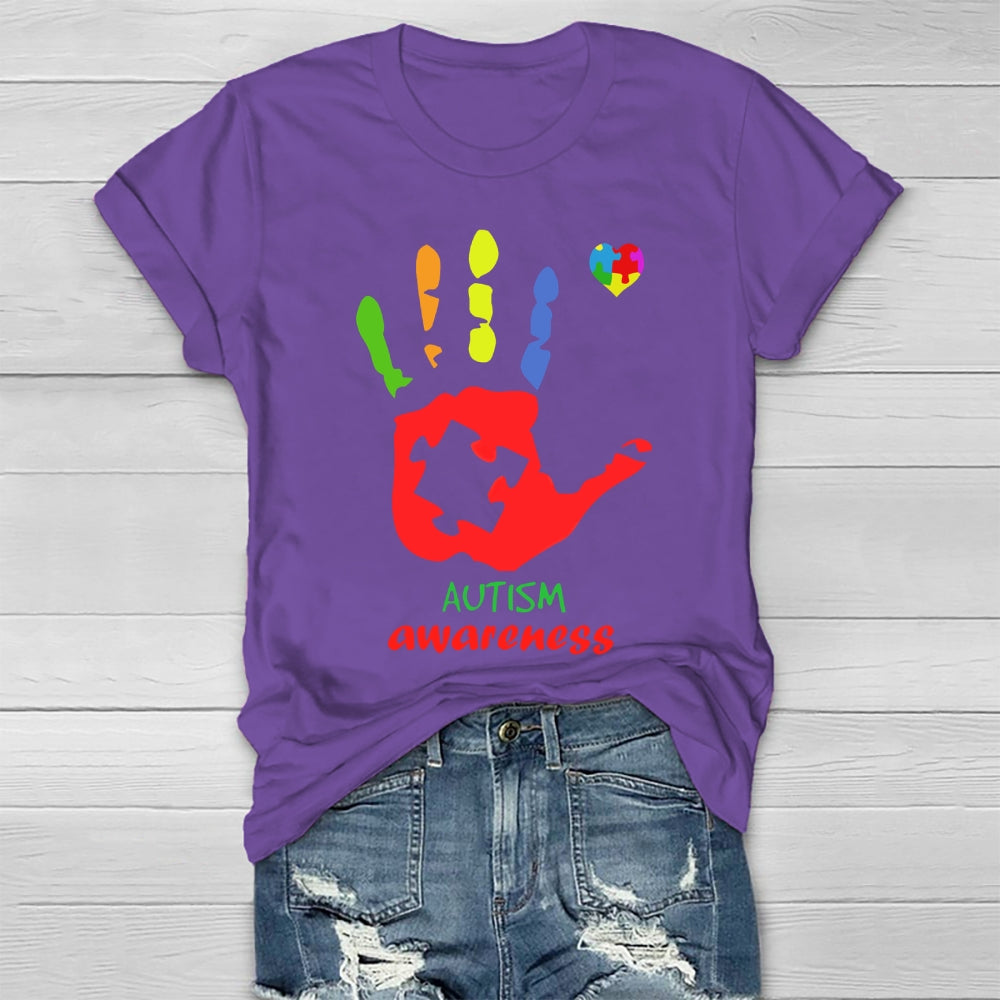 Autism Awareness Colorful Handprints Healthwear T-shirt