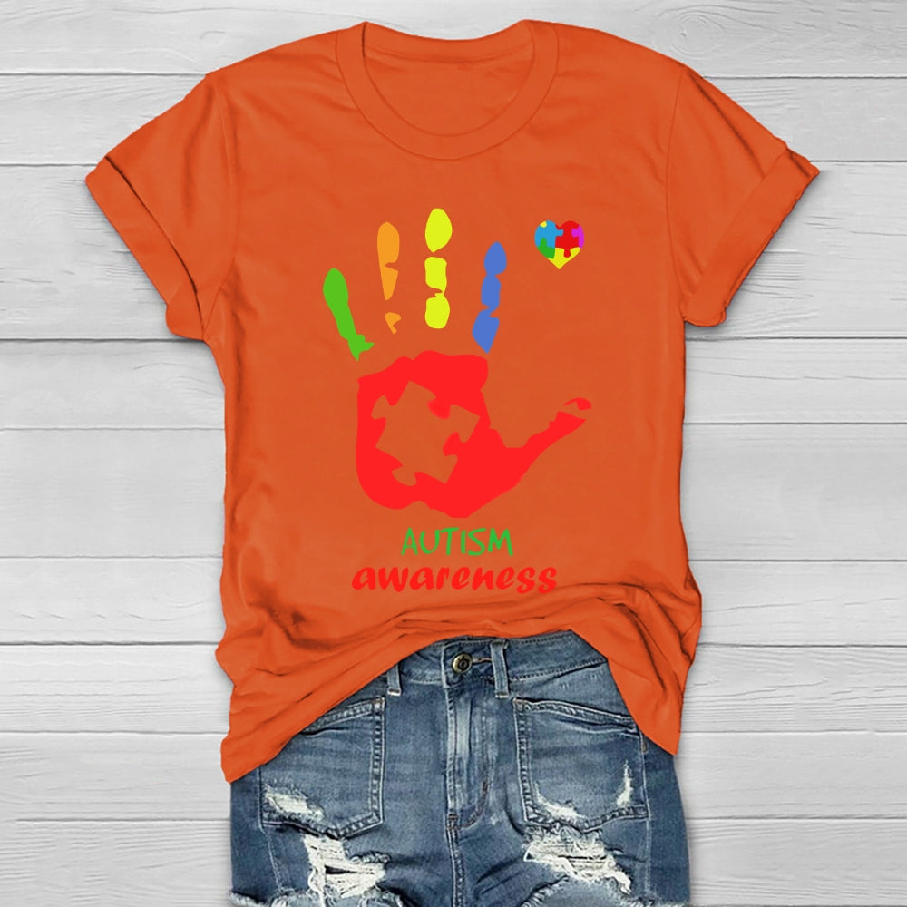 Autism Awareness Colorful Handprints Healthwear T-shirt
