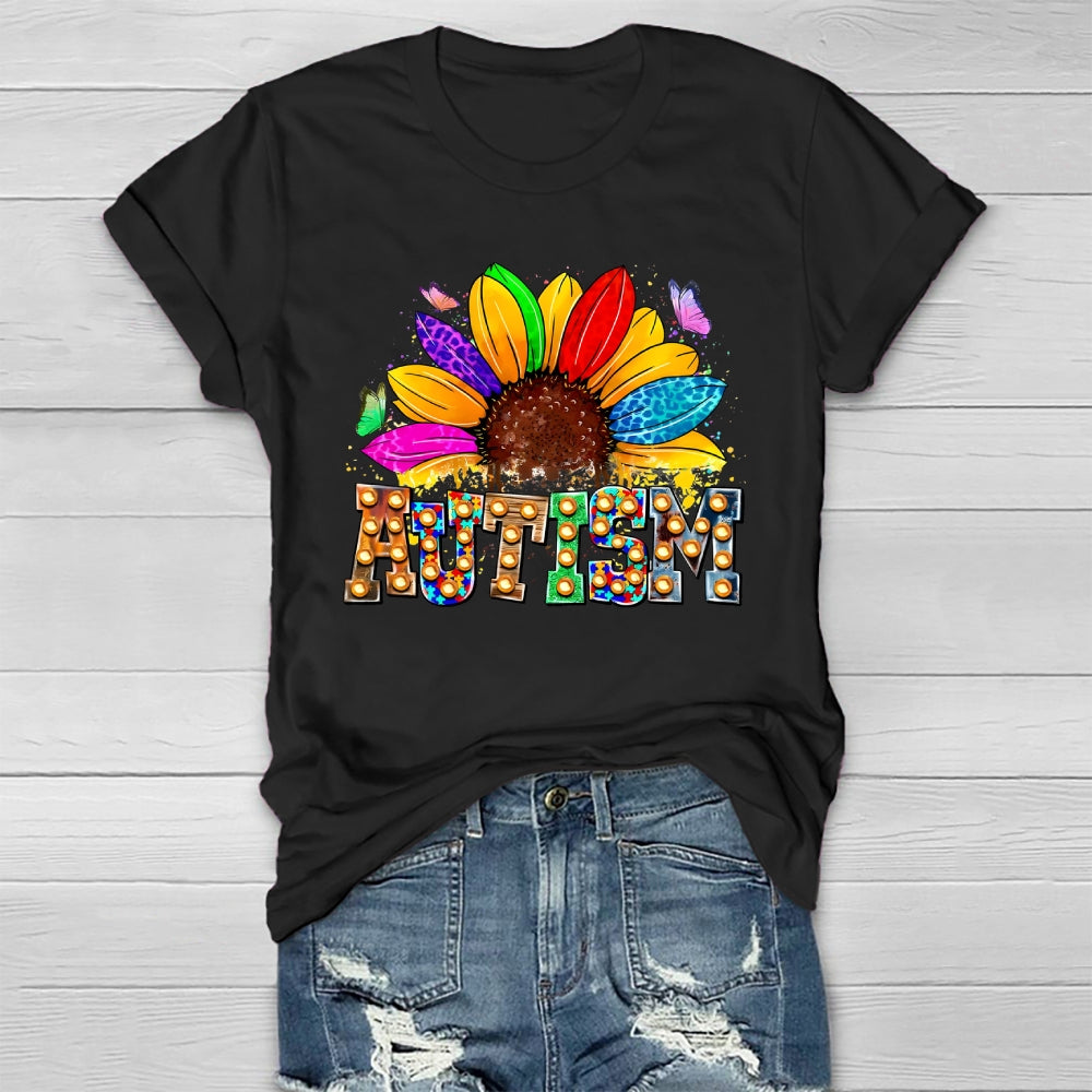 Autism Colorful Sunflower Healthwear T-shirt