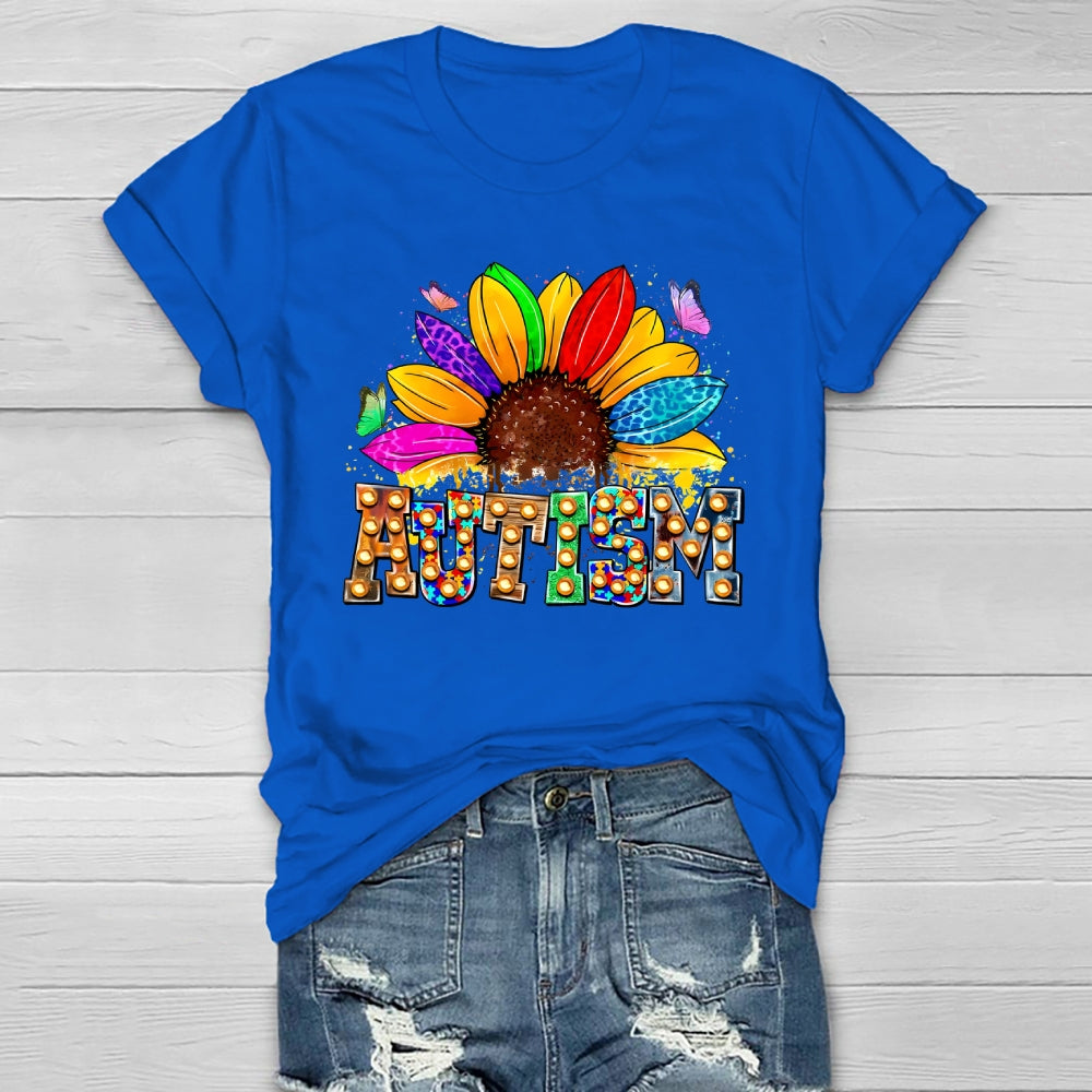 Autism Colorful Sunflower Healthwear T-shirt