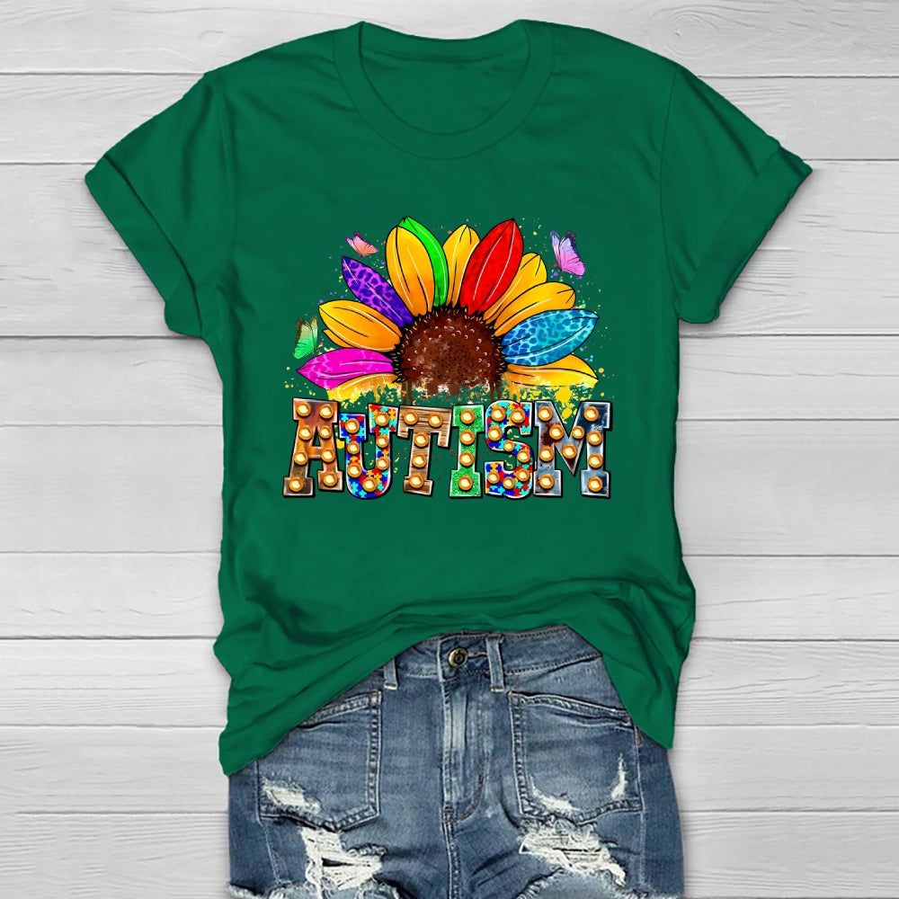 Autism Colorful Sunflower Healthwear T-shirt
