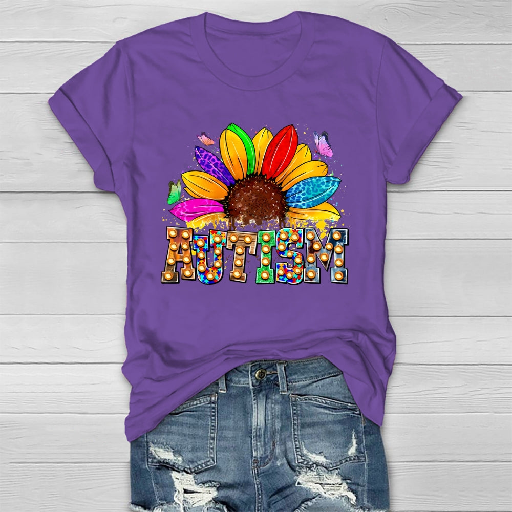 Autism Colorful Sunflower Healthwear T-shirt