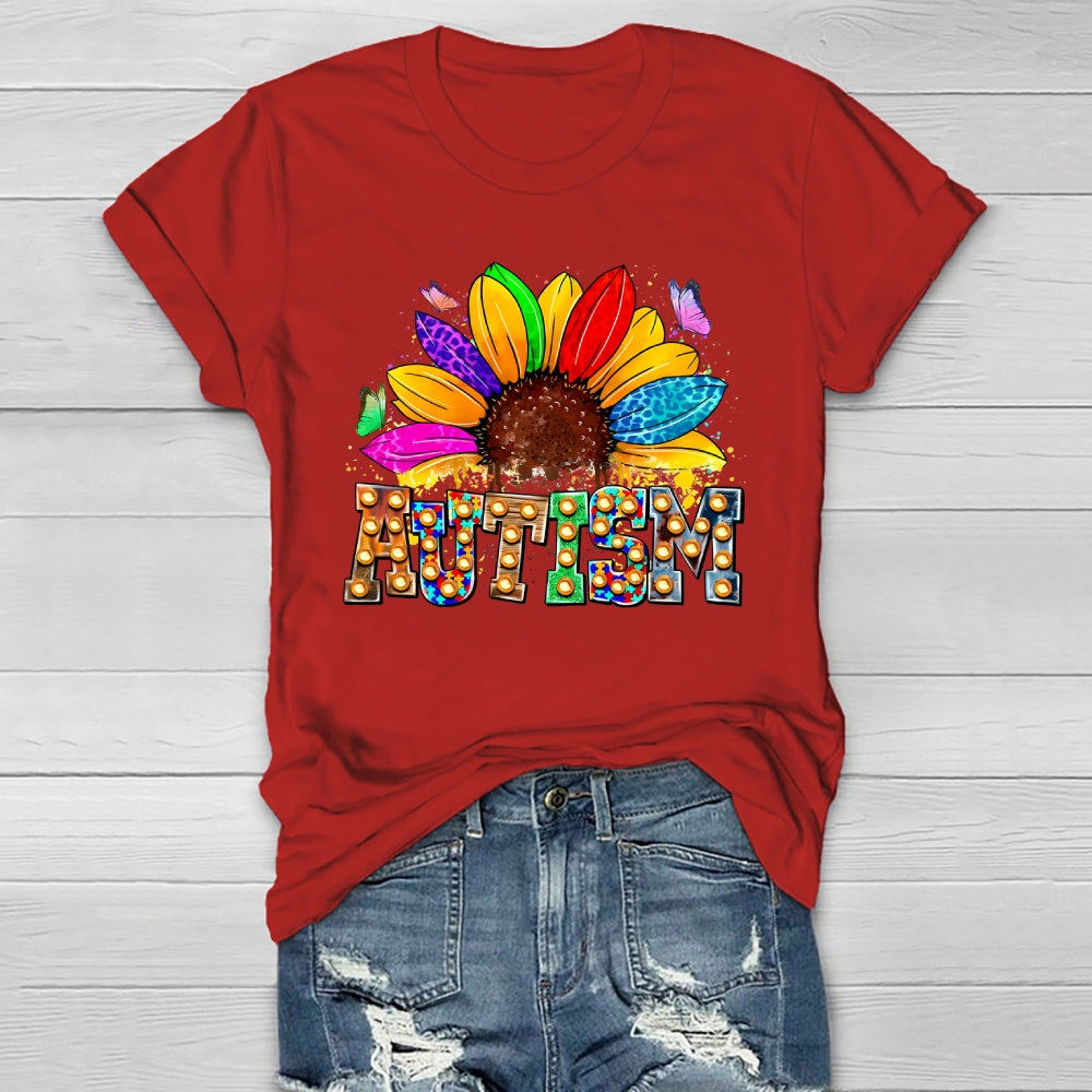 Autism Colorful Sunflower Healthwear T-shirt