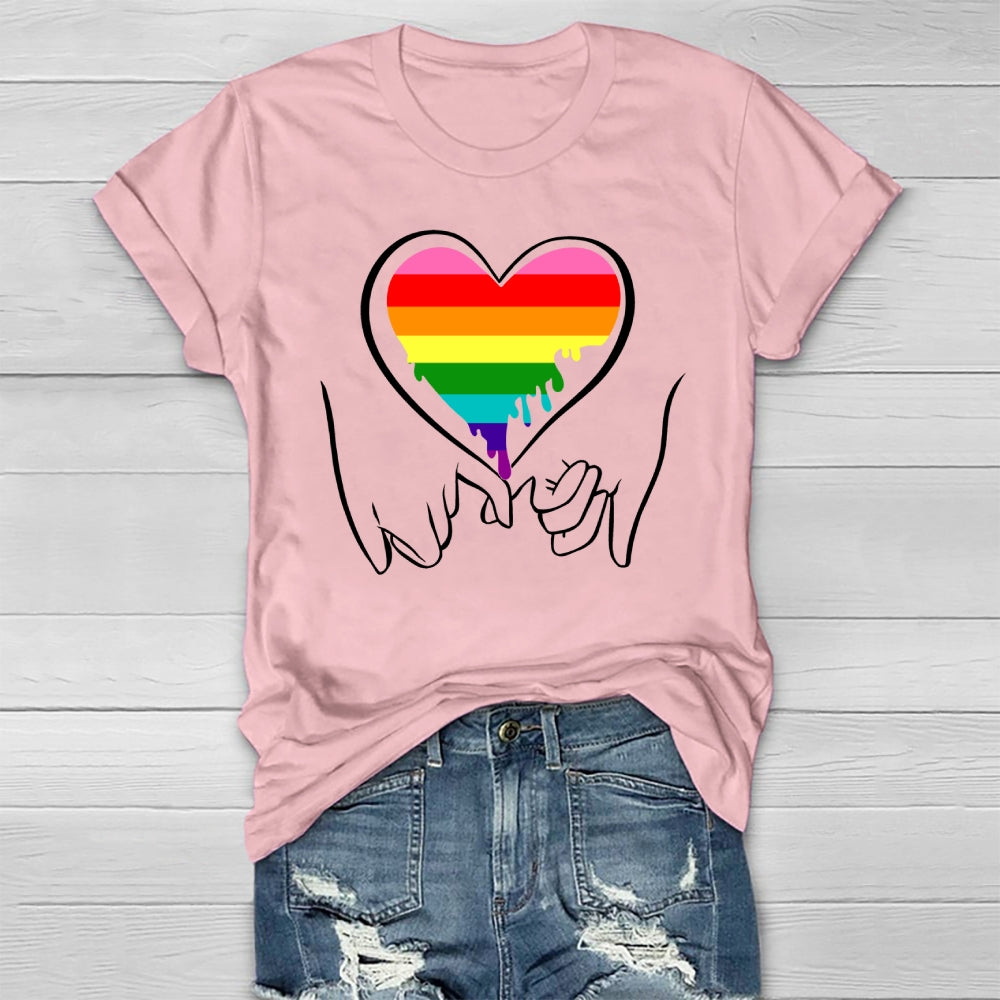 Hand In Hand Colorful Hearts Healthwear T-shirt