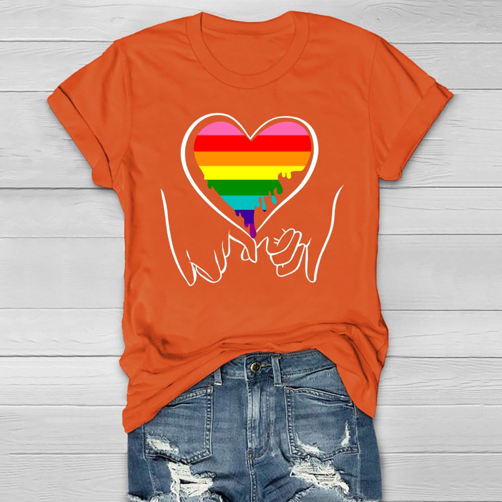 Hand In Hand Colorful Hearts Healthwear T-shirt