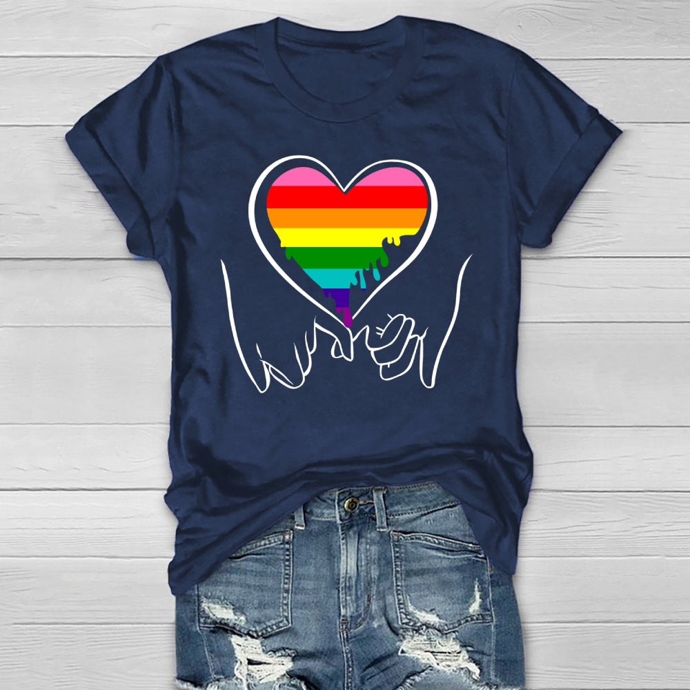 Hand In Hand Colorful Hearts Healthwear T-shirt