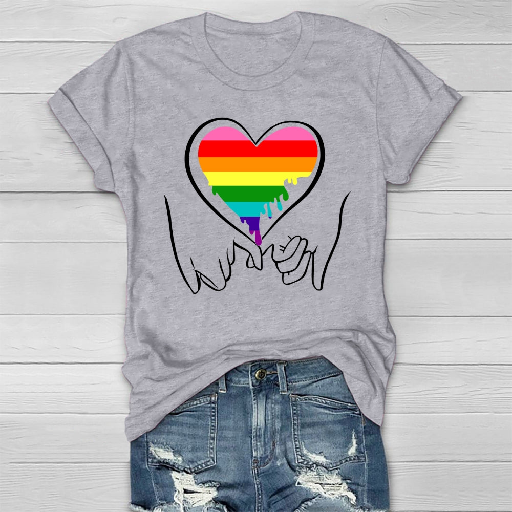 Hand In Hand Colorful Hearts Healthwear T-shirt