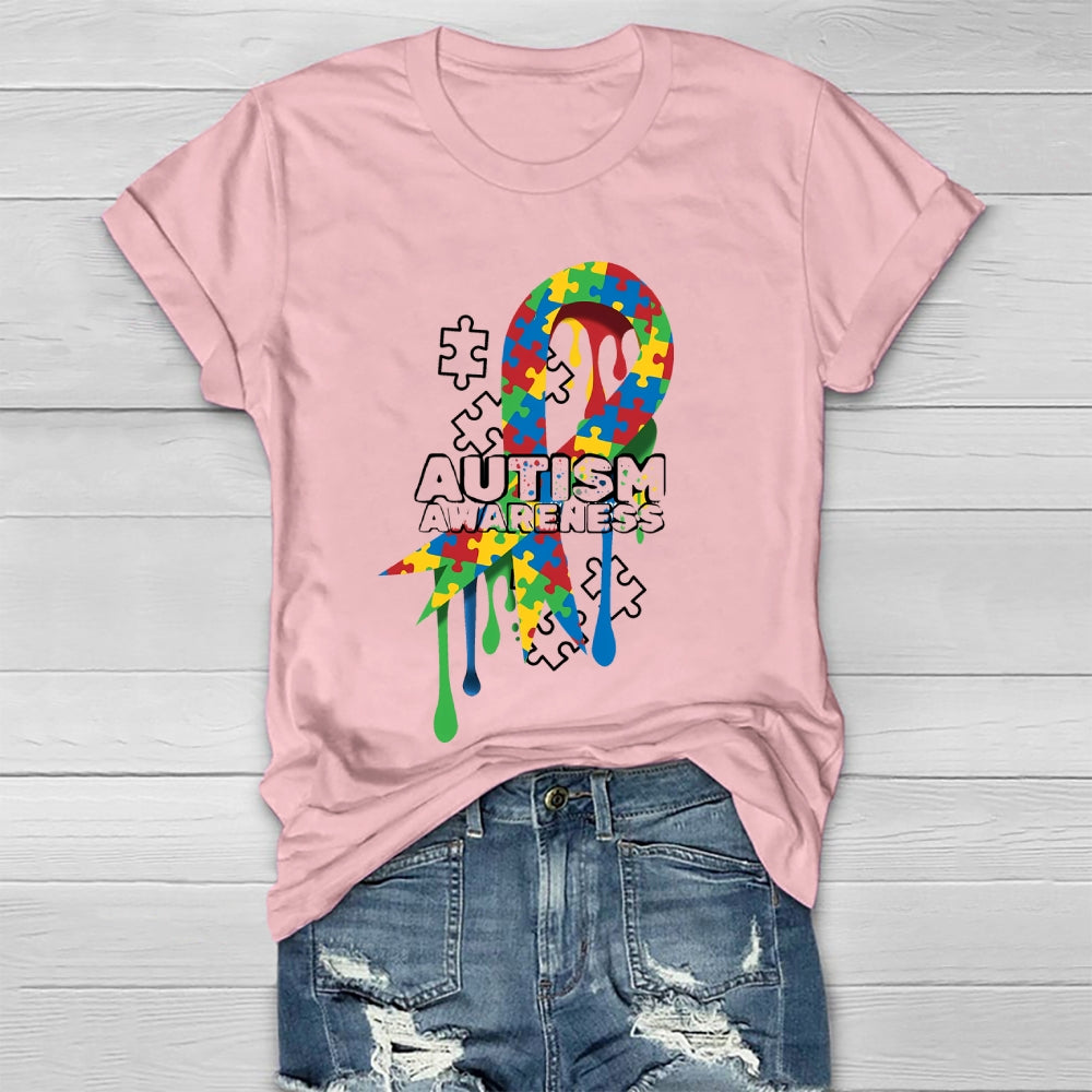 Autism Awareness Puzzle Ribbon Healthwear T-shirt