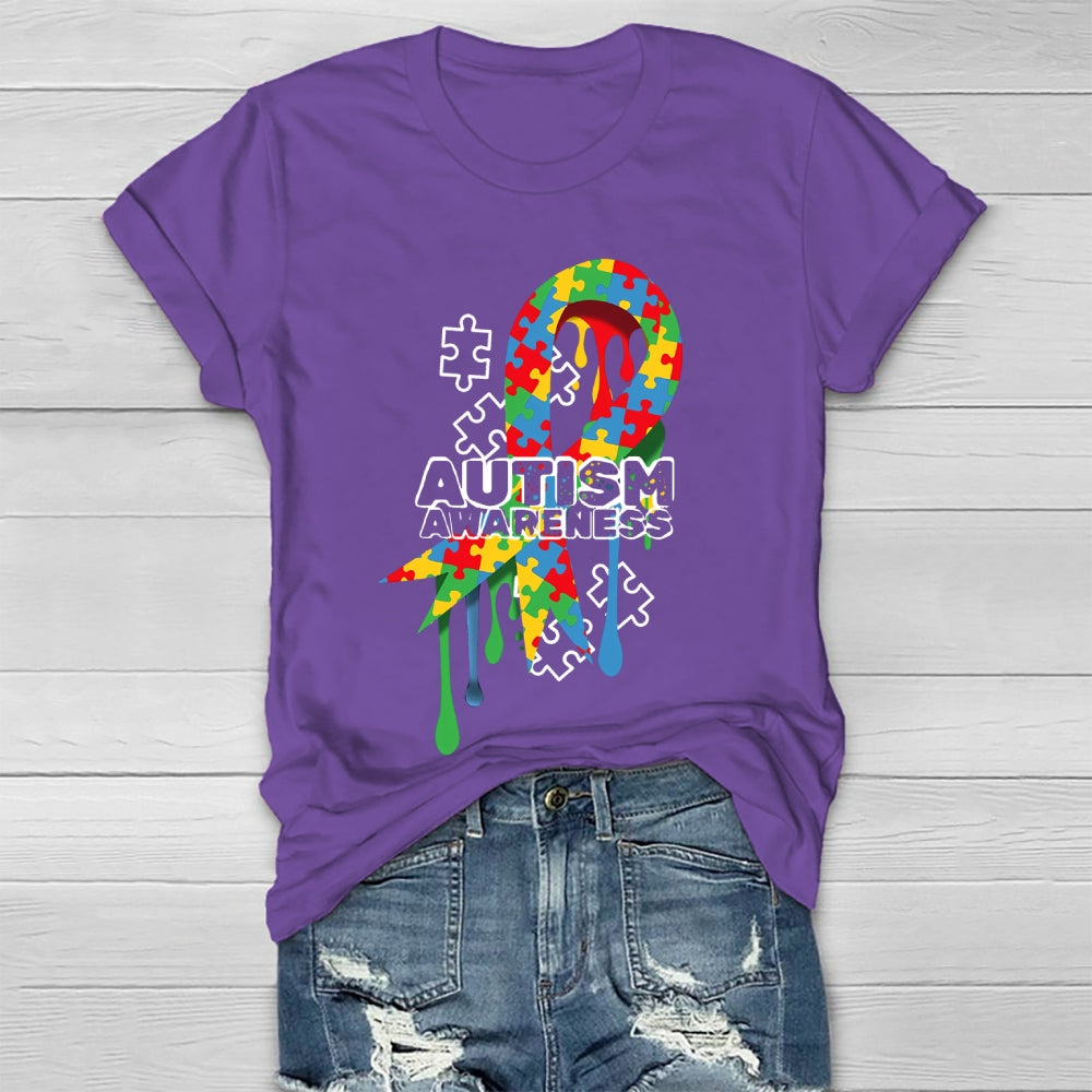 Autism Awareness Puzzle Ribbon Healthwear T-shirt
