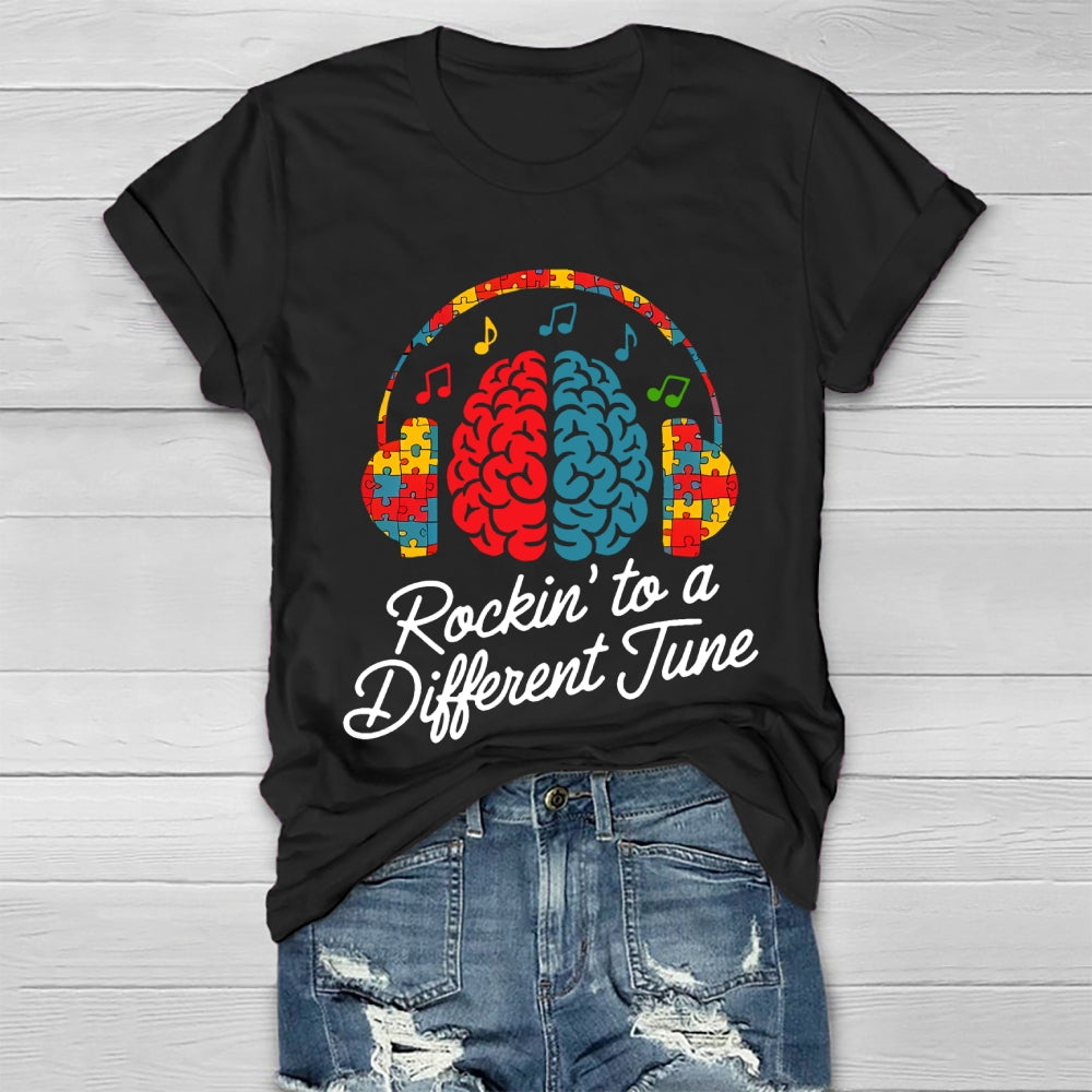 Autism Rockin To A Different Tune Healthwear T-shirt