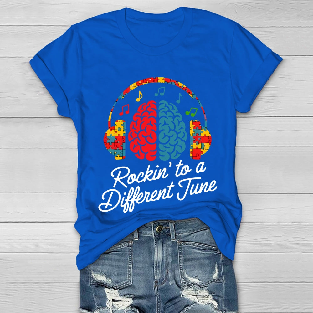 Autism Rockin To A Different Tune Healthwear T-shirt