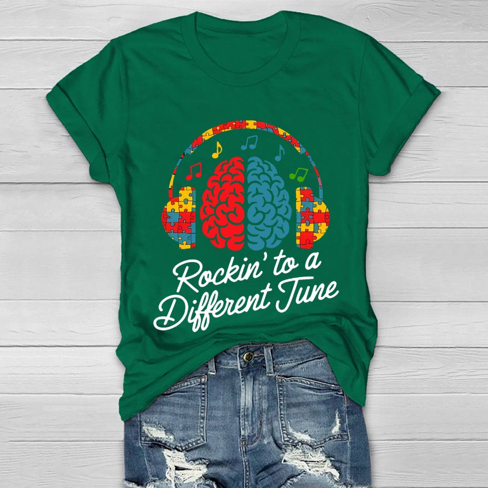 Autism Rockin To A Different Tune Healthwear T-shirt
