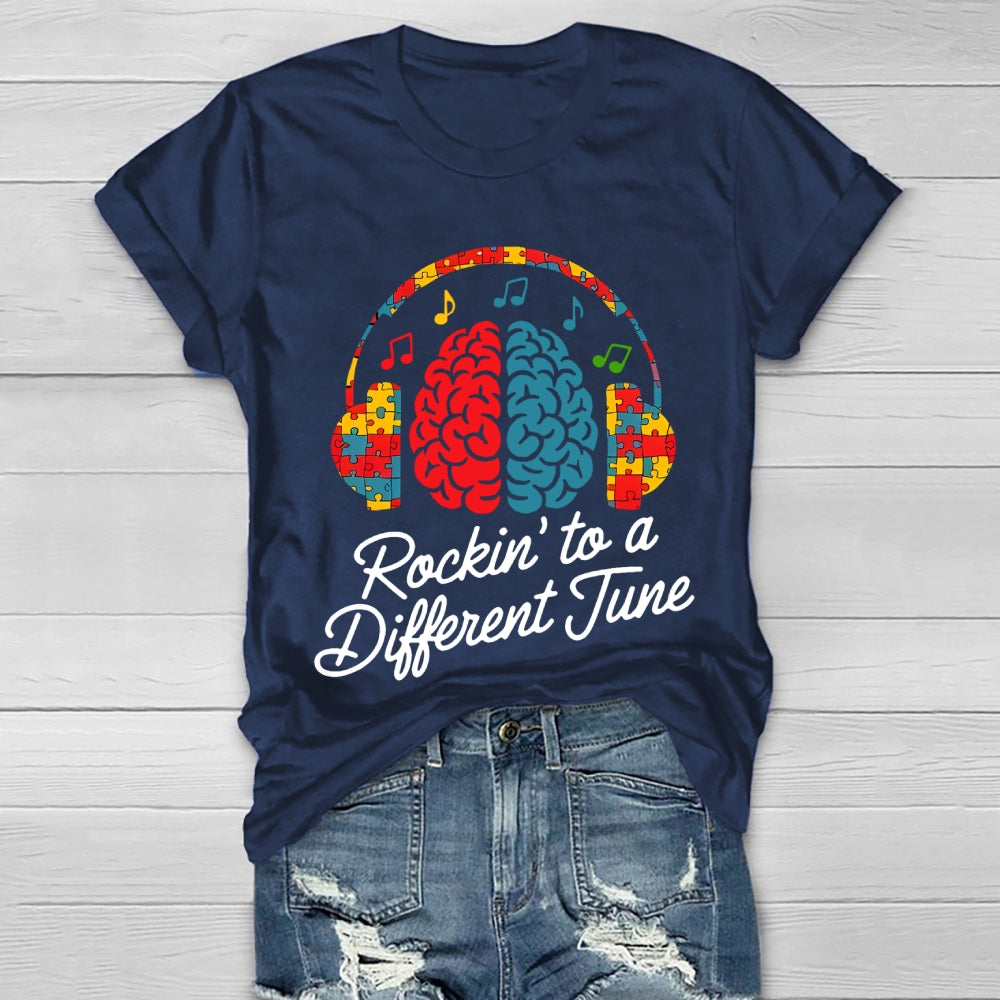 Autism Rockin To A Different Tune Healthwear T-shirt