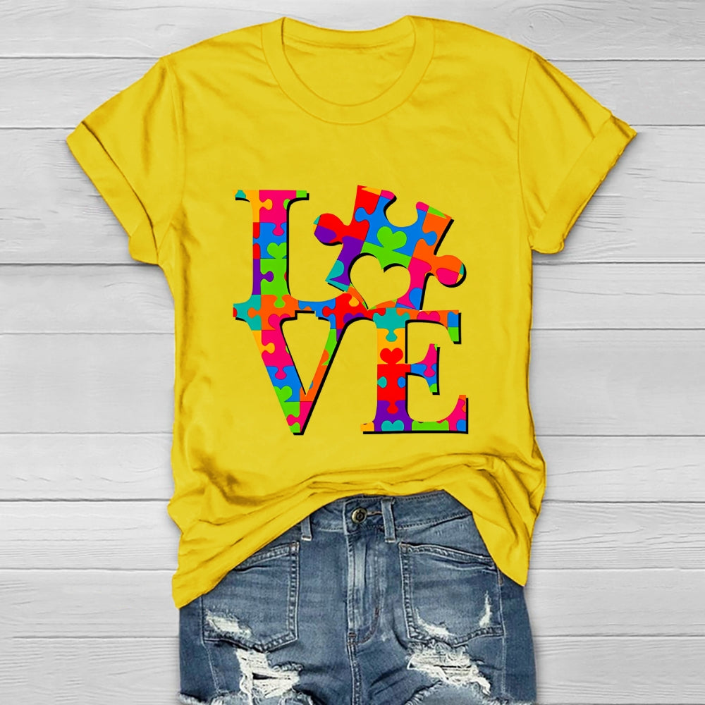 Love Puzzle Letters Healthwear T-shirt