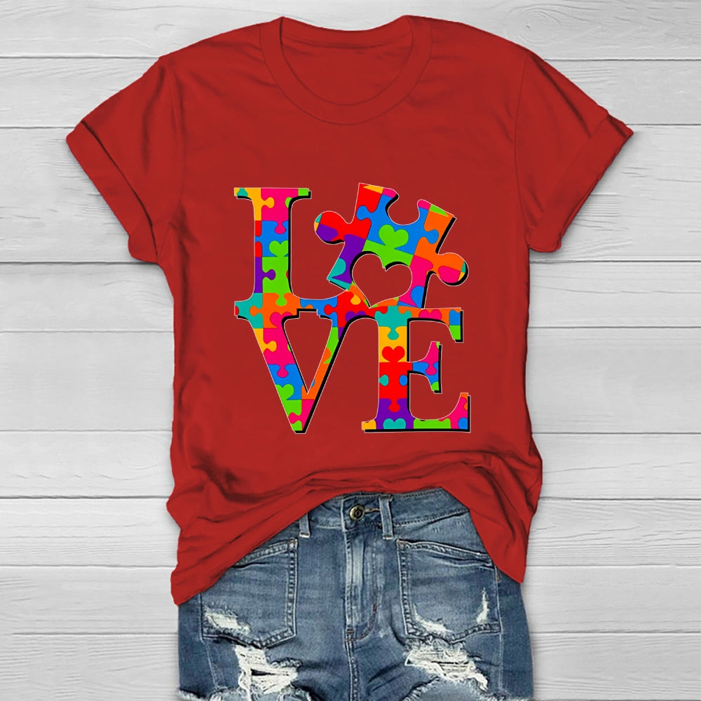 Love Puzzle Letters Healthwear T-shirt